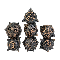 Ensemble de dés en métal écologiques durables avec logo personnalisé, vente en gros, 7 pièces, dés polyédriques à angle droit pour les jeux de rôle et les jeux de société