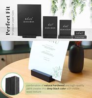 Porte-cartes de place en bois Porte-numéros de table en bois noir, support de cartes de lieu de nom