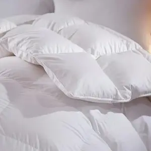 Warmest White Goose Down Quilted Hotel Duvet Cotton Cover White Color For Winter