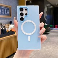 Coque de protection givrée en cristal 2-en-1 avec support magnétique antichoc personnalisable pour iPhone 15