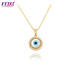 Collar con colgante de ojo redondo y Perla para hombre y mujer, joyería clásica - Product Image 1