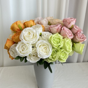 Fleurs artificielles en vrac à prix avantageux, très vendues, roses à 9 têtes, fleurs décoratives pour mariage - Product Image 4
