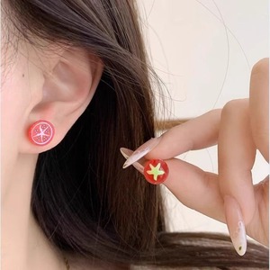 Aretes Pequeños con Forma de <span class=keywords><strong>Tomate</strong></span> para Mujer, Diseño Creativo, Joyería de Resina, Accesorios - Product Image 3