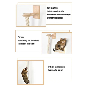 Árbol rascador de sisal montado en la <span class=keywords><strong>pared</strong></span> para gatos, poste rascador, santuario de descanso, juguetes interactivos, <span class=keywords><strong>gimnasio</strong></span> de la selva para gatos de interior - Product Image 2