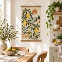 Décoration Murale Personnalisée en Tissu de Lin Lourd 188g, Peinture Artistique Paysagère Naturelle, Décoration Intérieure pour la Maison