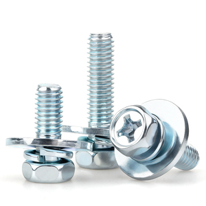 <span class=keywords><strong>Vis</strong></span> combinée à tête hexagonale cruciforme de grade 8.8 avec grande rondelle plate et rondelle à ressort (M5, M6) - Product Image 1