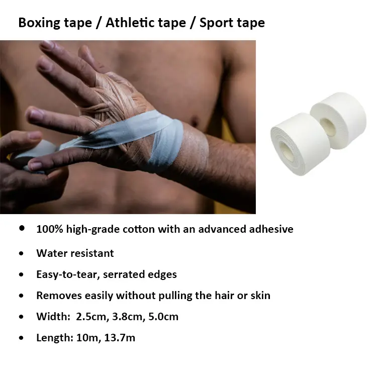 Athletic cotton boxing tape hand wraps for boxing sport tape