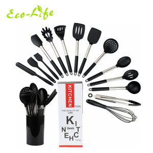 Ustensiles de cuisine en Silicone, accessoires de cuisine, ensemble de casseroles en acier inoxydable, ensembles d'ustensiles de cuisine antiadhésifs, 12 pièces - Product Image 3
