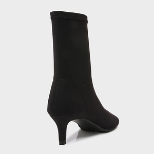 Botas de Moda para <span class=keywords><strong>Mujer</strong></span>, <span class=keywords><strong>Otoño</strong></span>, Nuevas, Negras, Punta Cuadrada, Tacón de Aguja Elástico, Botas Ajustadas, Botas Tipo Calcetín - Product Image 3