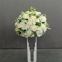 Nouveau style N-0150 décor de mariage Rose artificielle orchidée pivoine fleur Faux centre de table rangée de boules
