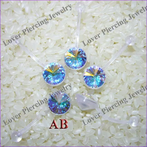[BF-395] <span class=keywords><strong>Bio</strong></span> Flex vente <span class=keywords><strong>en</strong></span> gros de haute qualité anneaux de ventre banane nombril haltères autrichien grande pierre jauge personnalisée bijoux de Piercing corporel - Product Image 3
