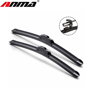 Spazzole tergicristallo universale tipo U/J Soft Frameless Bracketless Auto parabrezza tergicristallo nero - Product Image 2