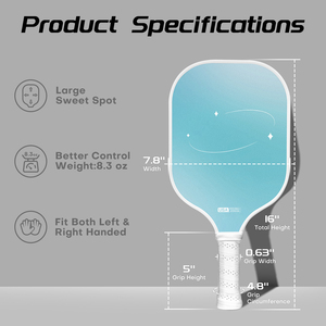 ไม้พายพิกเกิลบอลแบบพกพาคุณภาพสูง คาร์บอนไฟเบอร์ รุ่นใหม่ ปี 2026 แกนรังผึ้ง 16 มม. กราไฟต์ ได้รับการรับรองจาก USAPA สำหรับการเล่นเพื่อความบันเทิง - Product Image 4