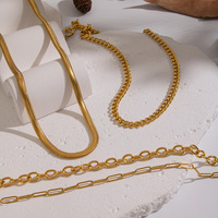 Collection de Colliers Tendance en Acier Inoxydable Étanche avec Fermoir Marin Doré 18K PVD, Pendentifs DIY en Gros en Stock