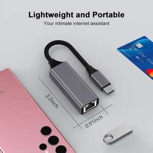 Adaptateur SYONG Premium en aluminium USB Type C vers RJ45 Gigabit <span class=keywords><strong>Ethernet</strong></span>, adaptateur LAN 1000Mbps vers USB-C pour MacBook ordinateur <span class=keywords><strong>portable</strong></span> tablette <span class=keywords><strong>PC</strong></span> - Product Image 6