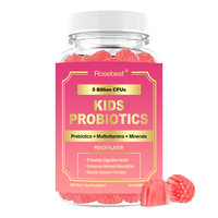 Gummies Probiotiques Véganes Sans Sucre à Marque Blanche pour Enfants, à la Pectine, 5 Milliards de CFU, 5 Souches, Prébiotiques FOS, avec Multivitamines et Minéraux