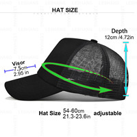 Gorra de béisbol de malla de 5 paneles con visera curva de alta calidad, lisa, en blanco, para bordado personalizado de logotipo, gorras trucker de algodón de dos tonos.