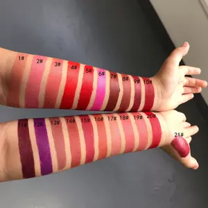 Lipstik matte hitam 21 warna label pribadi lipstik khusus matte tahan air vegan mewah tahan lama