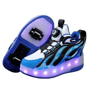 Chaussures à roulettes lumineuses pour enfants avec roues alignées, en matériau EVA, design à double roue pour les activités de plein air des enfants - Product Image 5