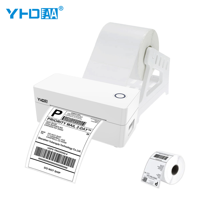 4 Inch Thermal Shipping Label Printer Paper Width Adjustable Waybill Printer for Shelf Label Price Tag Patient Identification