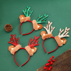 Nueva diadema navideña transfronteriza con orejas de reno, cuernos y campanas, decoración para fiestas, regalo para niños - Product Image 1