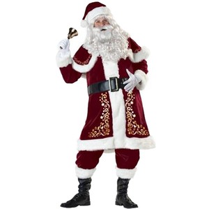 Christmas Santa Claus Couple Outfits Set Green Plus Size For Holiday Parties Stage Performances - Product Image 3