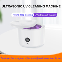 Nettoyeur dentaire ultrasonique professionnel 150 ml avec lumière UV pour appareils de rétention, aligneurs, prothèses dentaires, protège-dents, bijoux, lunettes 45 kHz