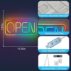 Enseigne néon LED ouverte, étanche IP65, en acrylique, pour la décoration de festivals, magasins, bars, cafés, entreprises et salons de coiffure - Product Image 3