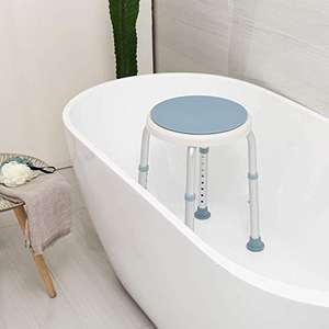 360 Degree <b>Rotating</b> Aluminum Alloy Shower <b>Chair</b> Tool-Free Adjustable Anti-Slip Rubber Tips Modern Design - Product Image 5