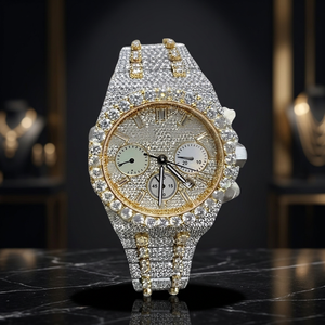 Reloj de Pulsera de Lujo para Mujer con Diamantes de Moissanita, Esfera de Cristal Blanca Numérica, Resistente al Agua 10 Bar, Brazalete de Acero Inoxidable - Product Image 3
