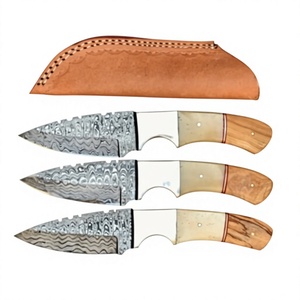 Cuchillos Rajput, cuchillo de caza de hoja fija de acero de Damasco de grado industrial hecho a mano, mango de madera, punta de cuchillo tipo Drop Point, 23 cm, cuchillo para exteriores - Product Image 3
