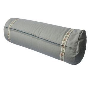 Forme d'oreiller de <span class=keywords><strong>traversin</strong></span> de yoga cylindrique rempli de blé à boucle-Coussin de tube de retenue pour l'étirement de la méditation - Product Image 2