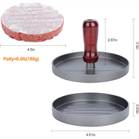 Presse à hamburgers écologique antiadhésive en aluminium avec poignée amovible, moule à galettes pour barbecue, cuisine et camping
