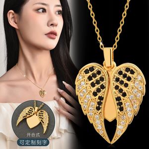 Collana con ciondolo elegante con lettera apribile-gioielli di <span class=keywords><strong>moda</strong></span> personalizzati incisi con <span class=keywords><strong>spazio</strong></span> messaggio personalizzato - Product Image 2