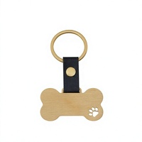 Gantungan Kunci Kulit Bentuk Tulang Anjing dari Baja Anti Karat dengan Cetak UV Warna-warni dan Ukiran Laser, Tahan Lama, untuk Grosir Fesyen