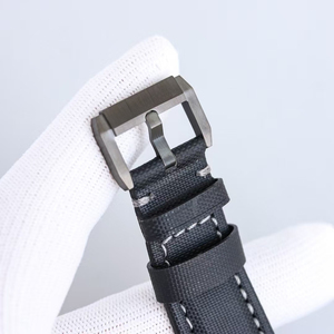 Reloj de pulsera profesional para hombre, mecánico automático, con calendario completo, fase lunar esqueletizada, esfera negra y caja plateada de alta calidad premium. - Product Image 5