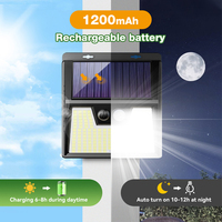 Nouveau produit 176 LED Lampes murales extérieures solaires à piles LED avec interaction solaire Applique murale avec détecteur de mouvement