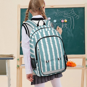 Sac d'école pour enfants en nylon durable de 17 L avec imprimé couronne bleue Hawaï, design personnalisé, imperméable, sac à dos scolaire pour filles avec poches en filet - Product Image 6