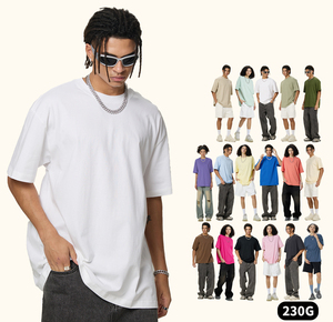 Camiseta de Alta Calidad 100% Algodón, Talla Grande, Personalizable con Logotipo por Transferencia de Calor, 230gsm, Cuello Redondo, Lisa, para Hombre - Product Image 3