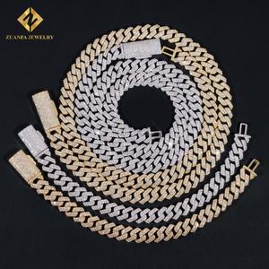 Cadena Cubana de Moissanita FL con Dos Hileras de Diamantes de Imitación de 8mm y 10mm, Joyería Hip Hop para Hombre, Certificados GRA, Pasa el Probador de Diamantes - Product Image 3