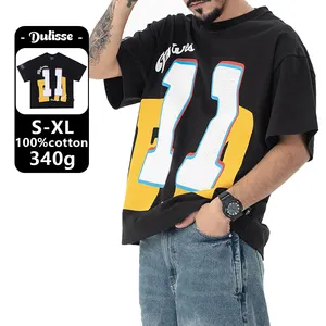 Camiseta masculina com logotipo personalizado de algodão 100 Streetwear, hip hop vintage, marca pesada anime, tamanho grande, com desenho de peso pesado