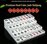 Table de Mahjong Automatique Moderne avec Deux Jeux de Tuiles Bicolores, Mélangeur Entièrement Automatique, Table de Jeu de Mahjong Électrique pour 4 Joueurs