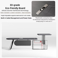 Bureau de direction intelligent pour PDG, bureau de direction réglable en hauteur, table de direction en bois de qualité E0 avec charge sans fil