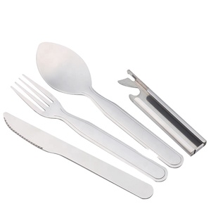 Juego <span class=keywords><strong>de</strong></span> <span class=keywords><strong>cubiertos</strong></span> portátiles <span class=keywords><strong>de</strong></span> acero inoxidable para acampar, <span class=keywords><strong>cubiertos</strong></span> <span class=keywords><strong>de</strong></span> viaje reutilizables con tenedor, cuchara, cuchillo, abrebotellas, hecho <span class=keywords><strong>de</strong></span> Metal duradero - Product Image 1