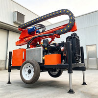 Foreuse robuste et portable pour puits d'eau profonde de 200 m, à moteur diesel hydraulique rotatif, pour un forage efficace
