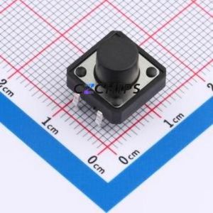 BX-TS-26-12128CJ Tactile Switch Through hole-4P,12x12mm Switch Single Pole Single Throw Round Button 2.6N Through Hole - Product Image 1