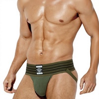 Sous-vêtements de sport pour hommes - Jockstrap athlétique à large ceinture, poche de soutien, dos ouvert, rayé, en nylon, coton et élasthanne, ODM OEM BULK XXL
