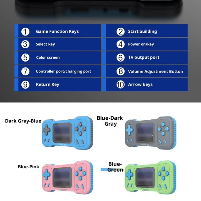 Gift for Kids Portable Handheld Controller Video Game Console Video Game Players Built-in 500 Classic Games A15
