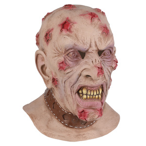 Máscara de Cabeza de Zombi de Halloween, Aterradora, con Cabello Rojo, de Payaso Malvado, Sangrienta, de Látex, para Fiestas de Navidad - Product Image 2