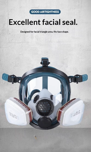 Masque respiratoire intégral de haute qualité avec filtre anti-fumée, anti-chaleur et anti-chimiques, réutilisable avec filtres - Product Image 5